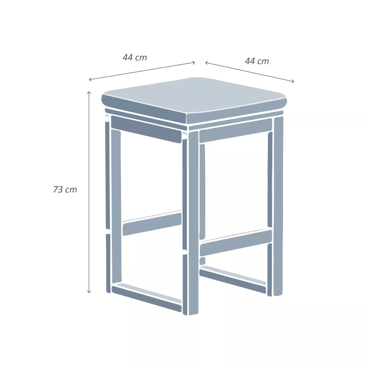 2er Set Barhocker aus Akazie Borneo Anthrazitgrau