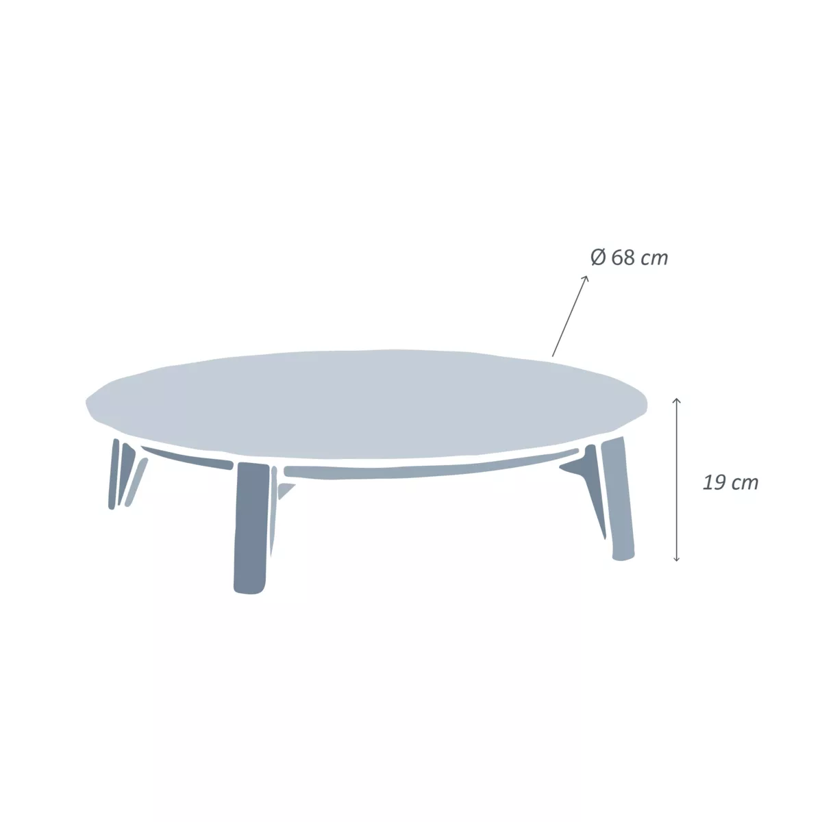 Tavolino basso rotonde (P68 cm) Monte Carlo Bianco