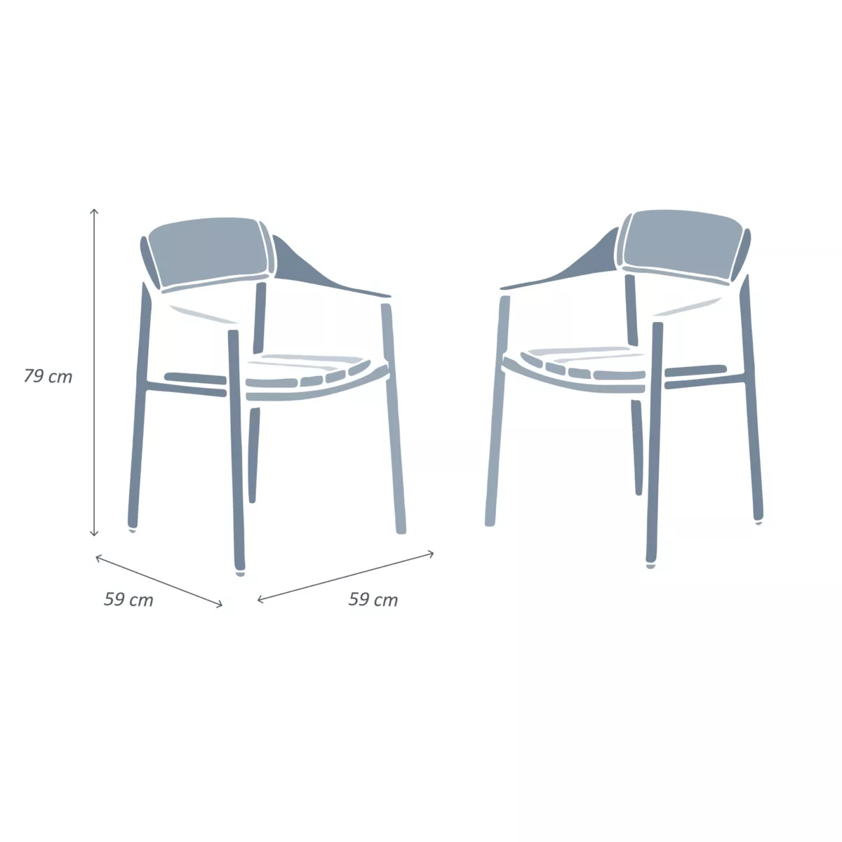 Lote de 2 sillones de jardín de aluminio Monte Carlo Blanco 