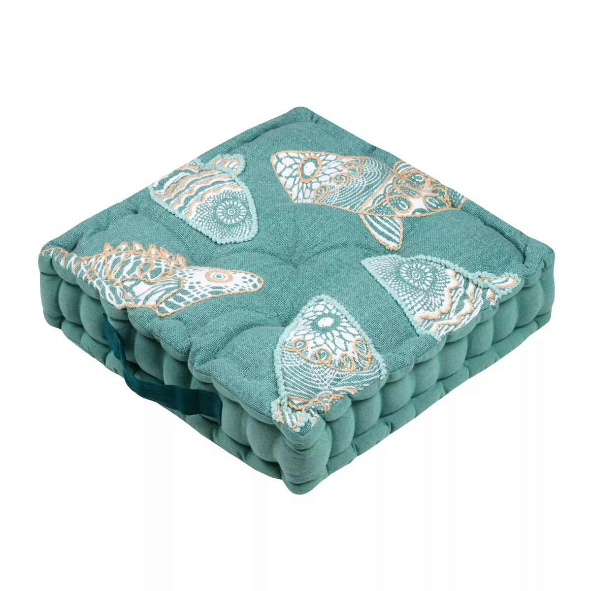 Cuscino da pavimento in cotone (45 x 45 cm) Barbados Verde celadon