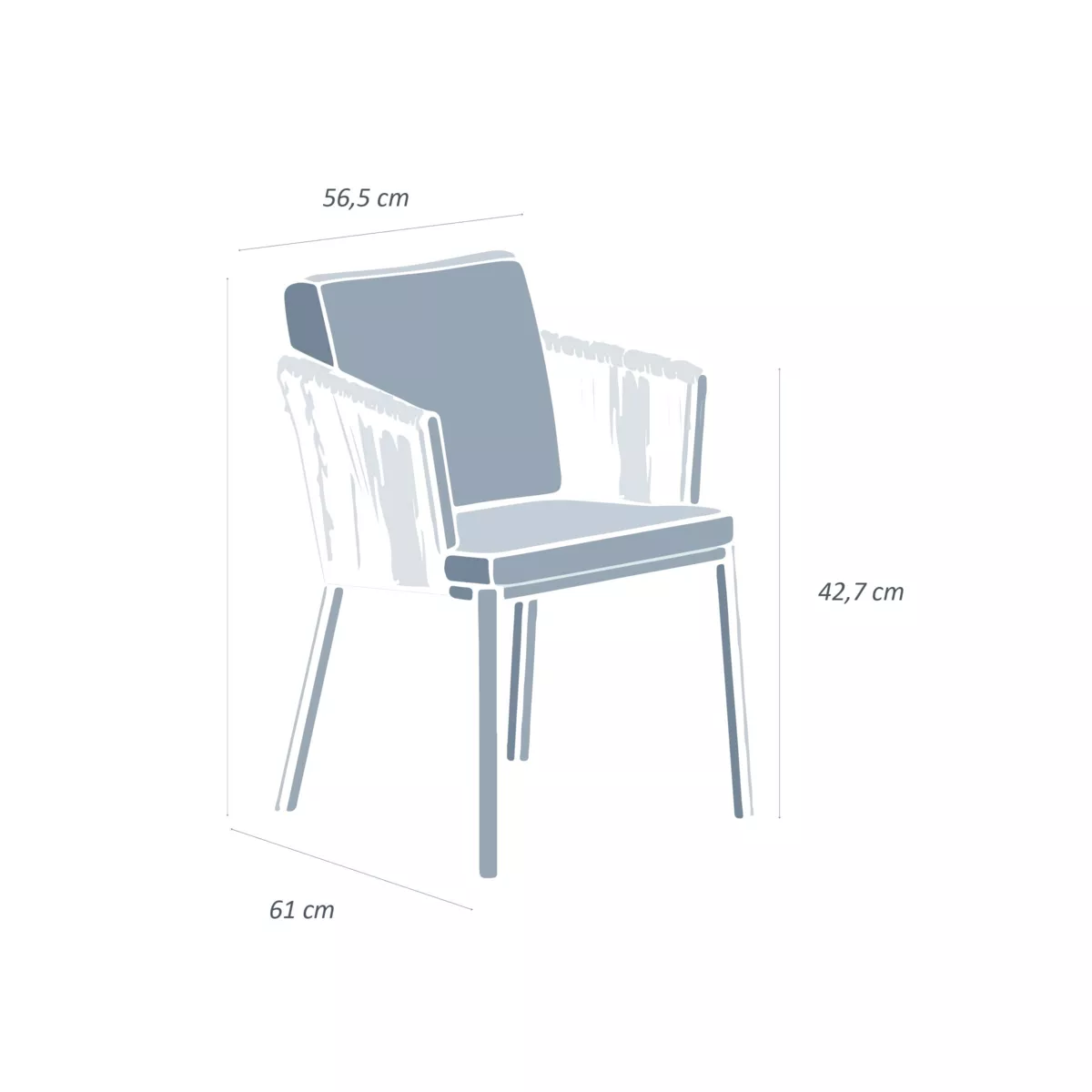 Lote de 2 sillones de jardín en aluminio Amalfi - Blanco y Topo