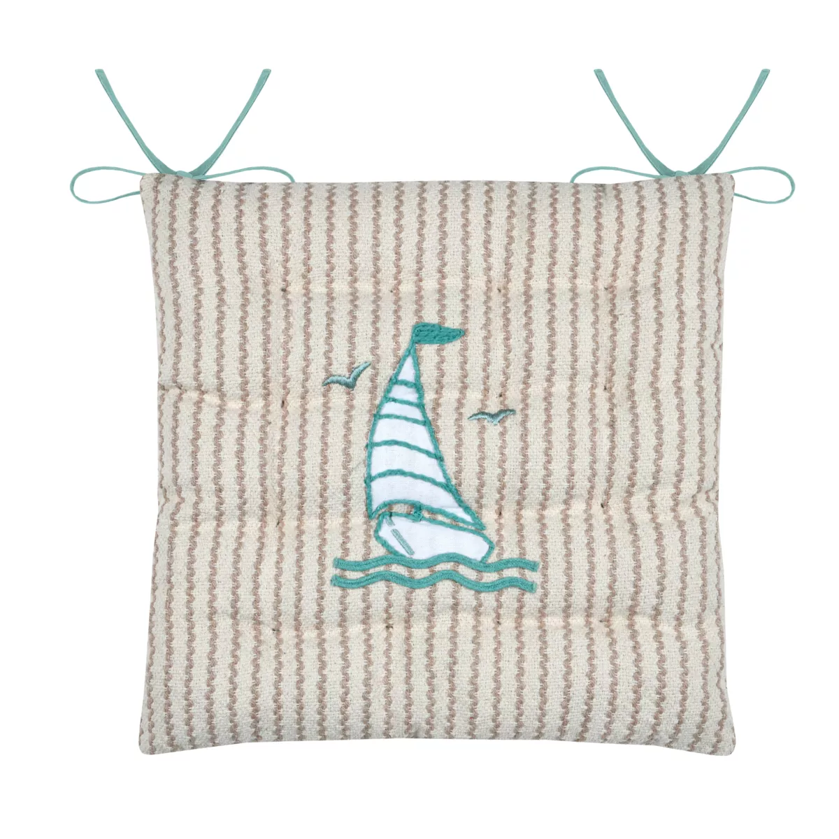Cuscino per sedia quadrato in cotone (38 x 38 cm) Barbados Ecru
