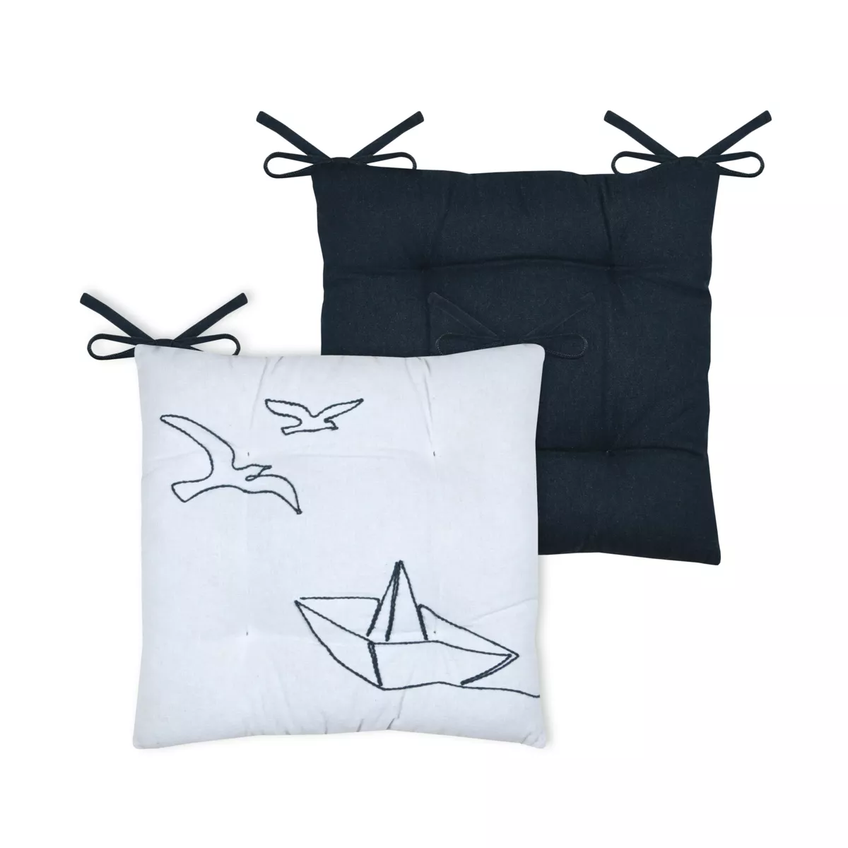 Cuscino per sedia quadrato in cotone (38 x 38 cm) Bordemer Bianco