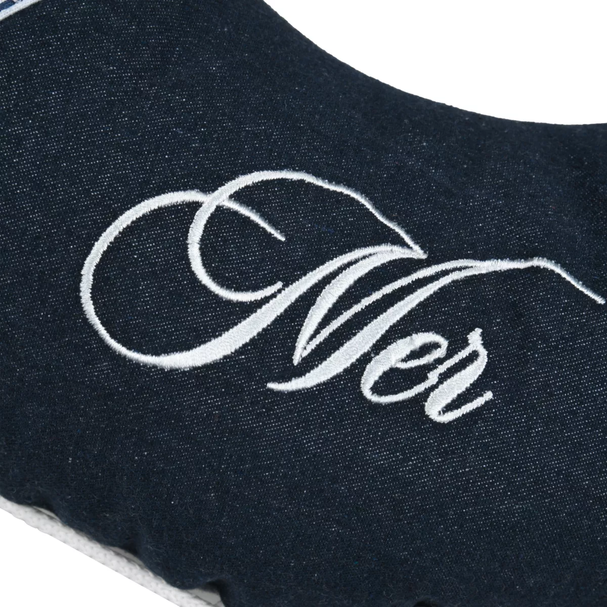 Cuscino boa in cotone (50 cm) Bordemer Blu navy