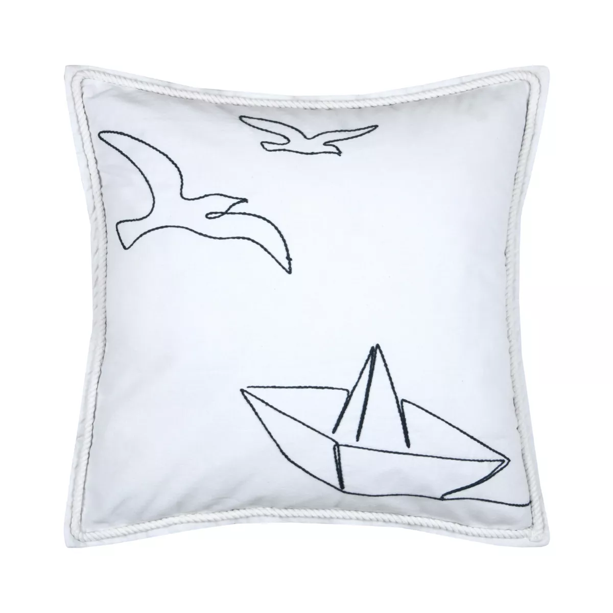 Cuscino quadrato in cotone (50 x 50 cm) Bordemer Bianco