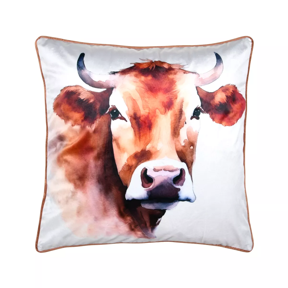 Cuscino quadrato (50 x 50 cm) Fernande Marrone cognac