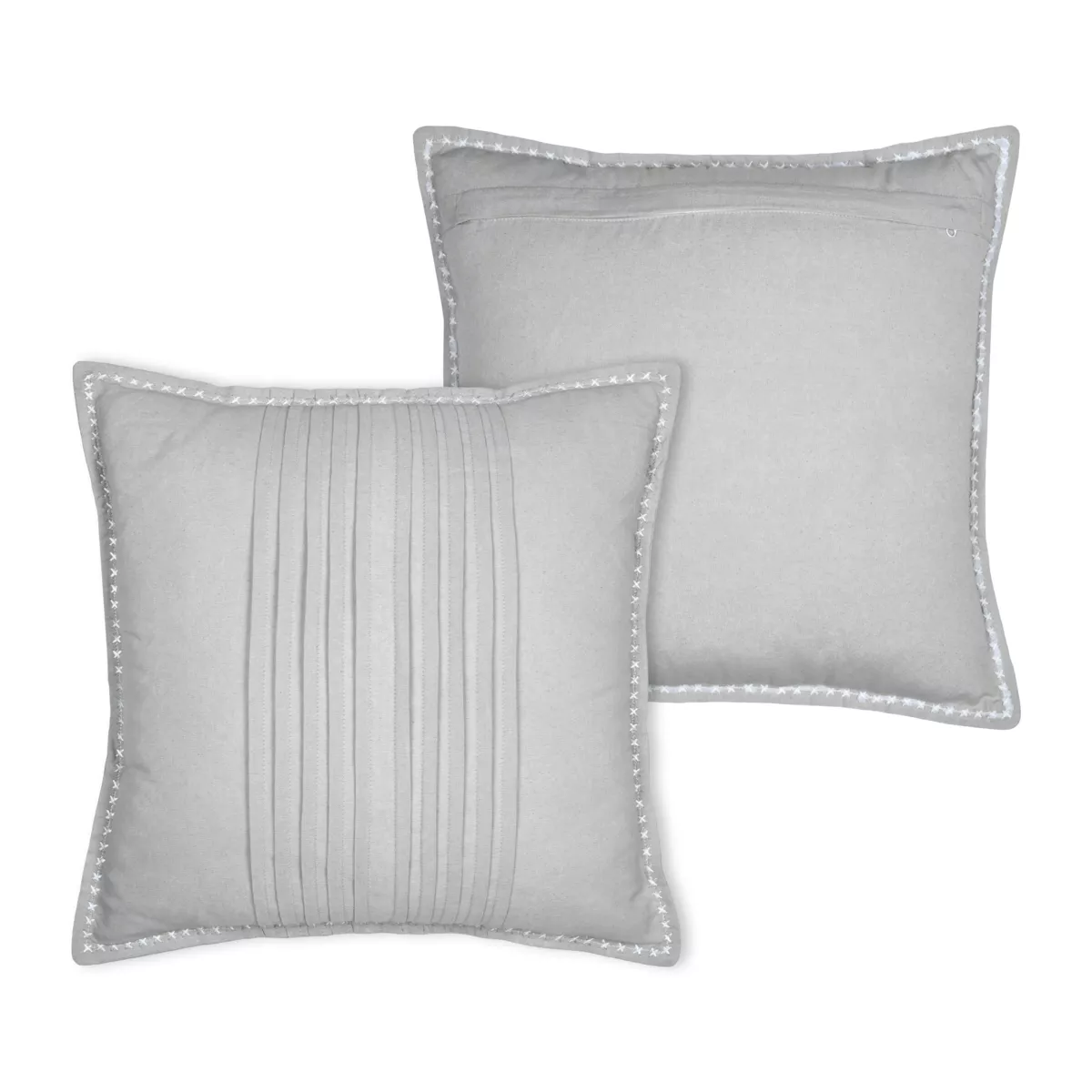 Cuscino quadrato in cotone (50 x 50 cm) Joséphine Grigio chiaro