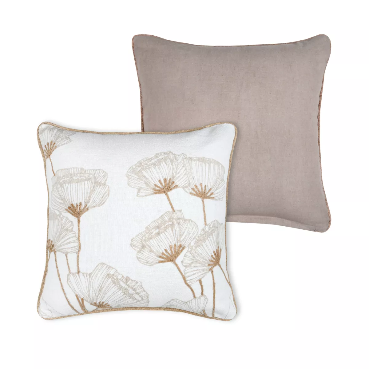 Cuscino quadrato in cotone (45 x 45 cm) Oriana Ecru