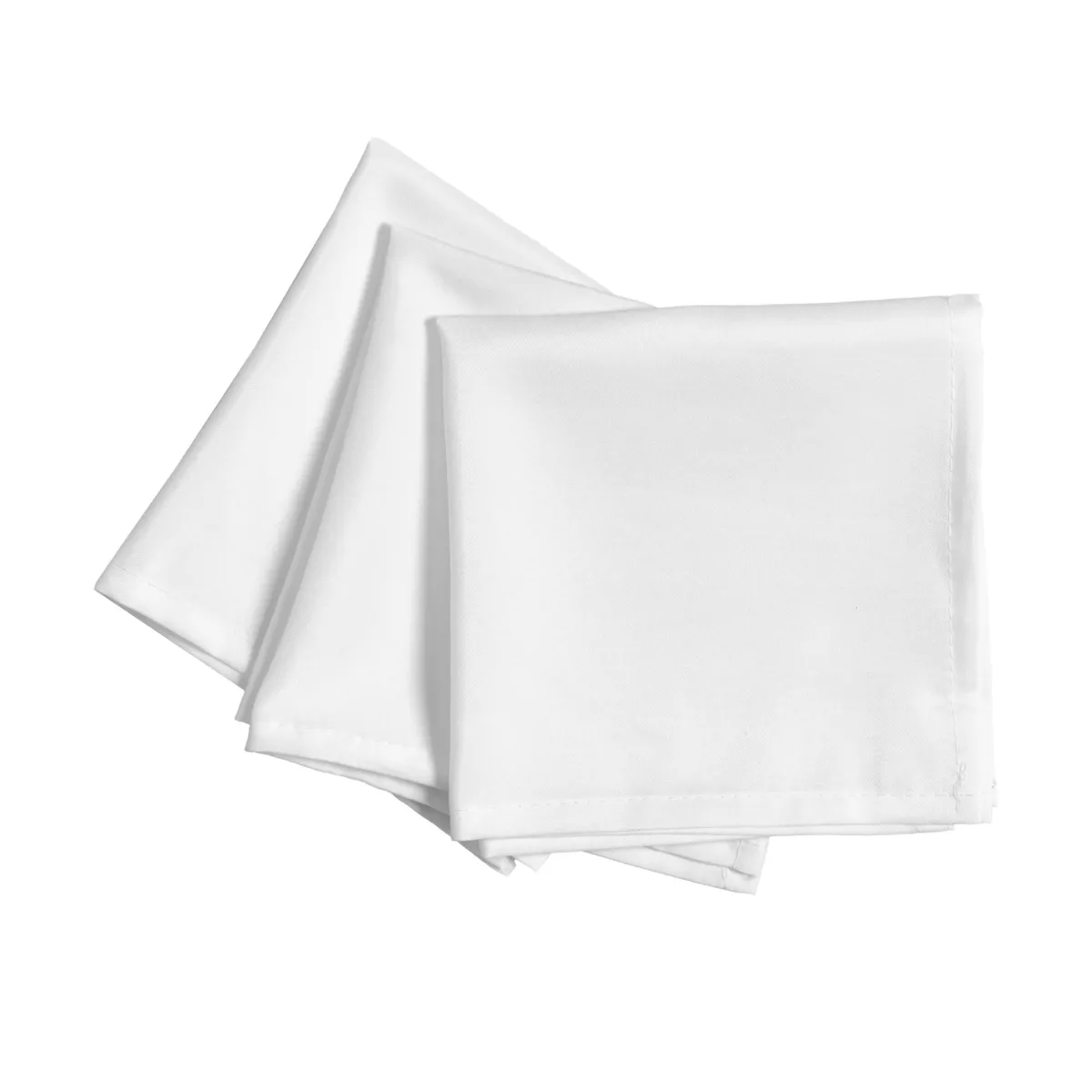 Lot de 3 serviettes de table polyester (40 x 40 cm) Elise Blanches