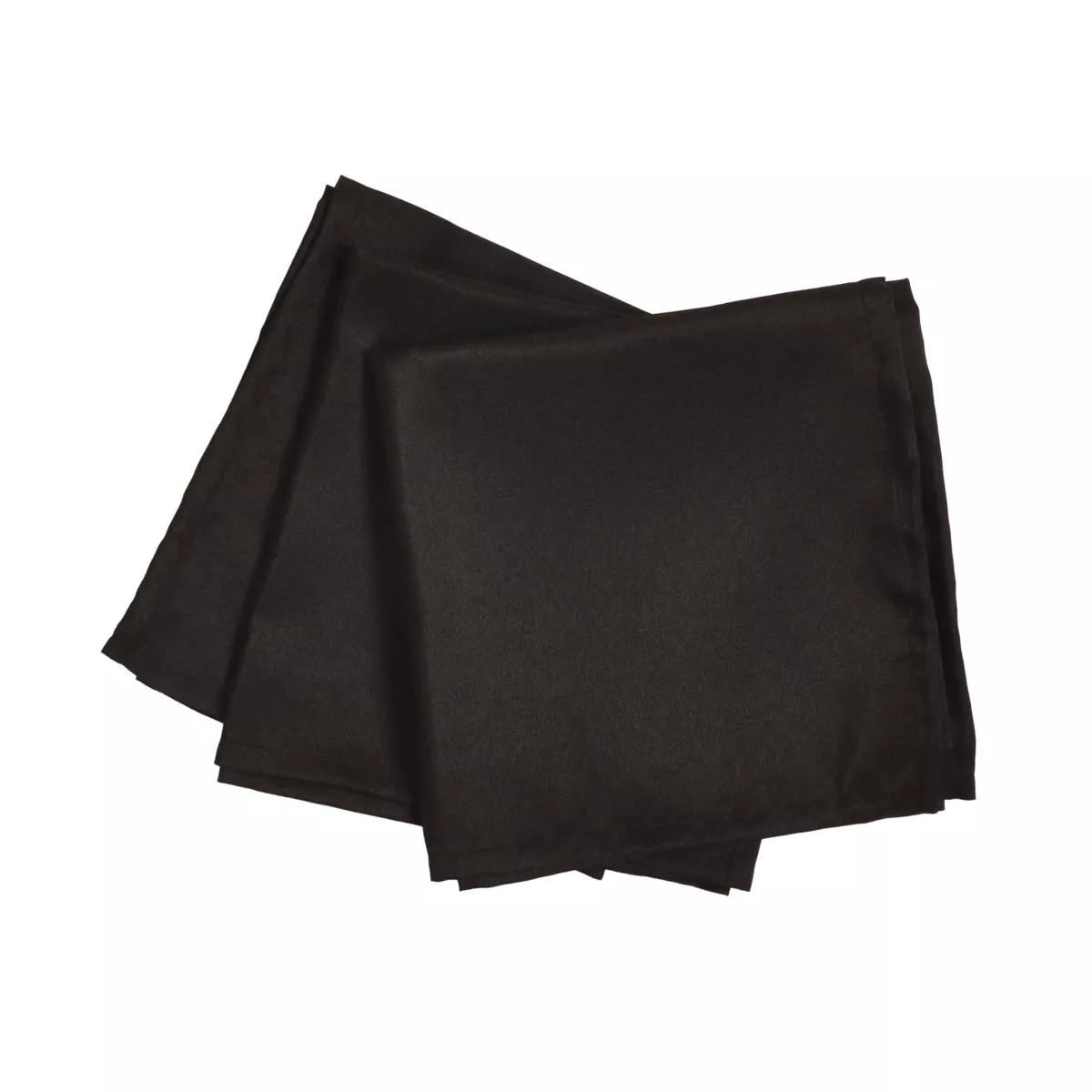 QUARKZMAN 50 Serviettes De Table En Satin Noir Polyester 43x43 Cm - Décoration Élégante Mariage
