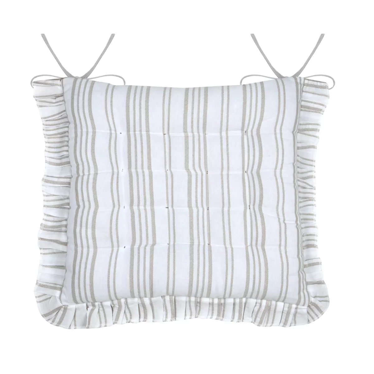 Cuscino per sedia quadrato in cotone (38 x 38 cm) Joséphine Ecru