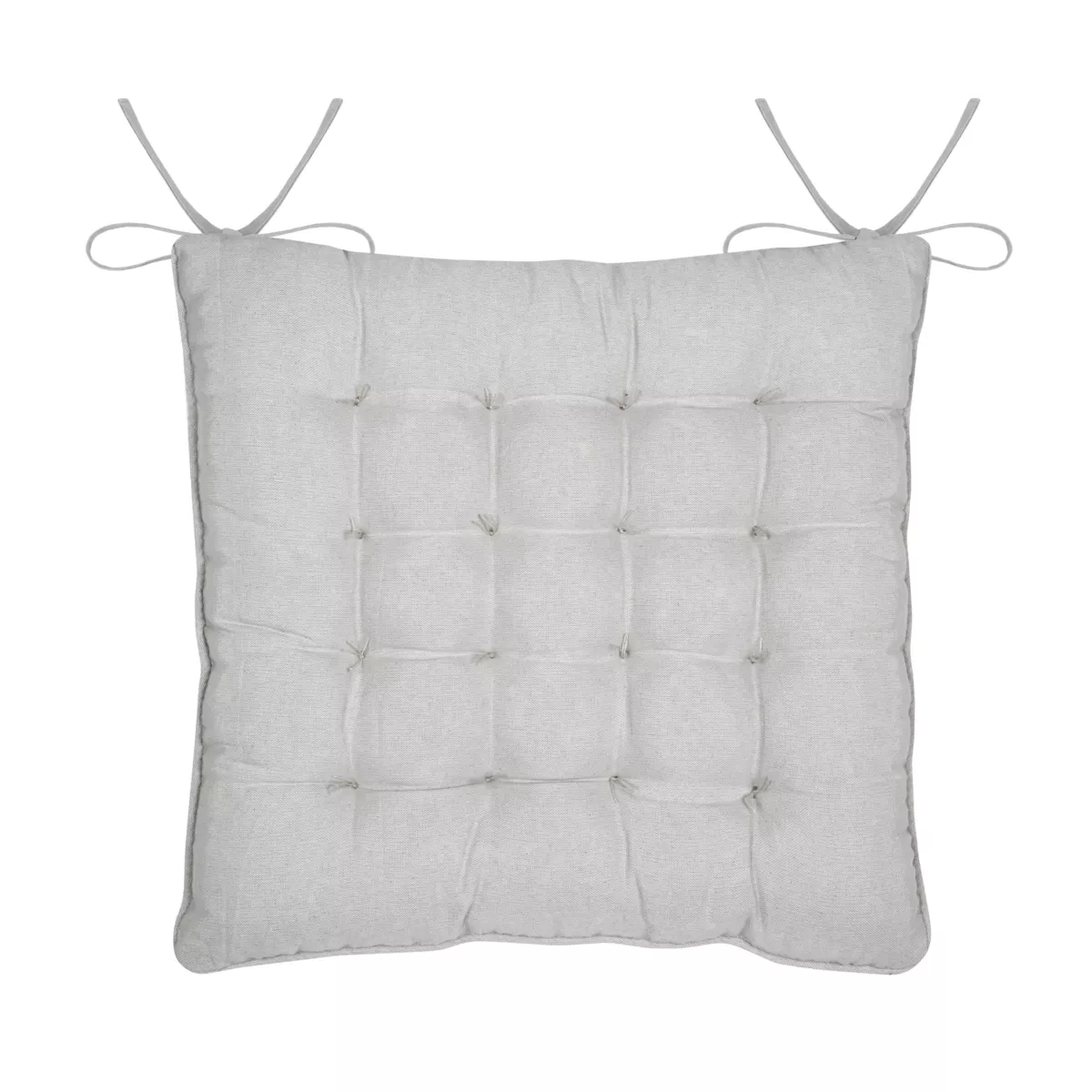 Cojín de silla cuadrado de algodón (38 x 38 cm) Joséphine Gris