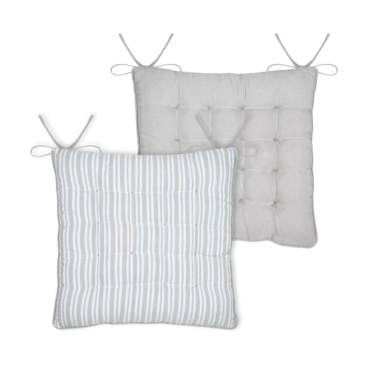 Cojín de silla cuadrado de algodón (38 x 38 cm) Joséphine Gris