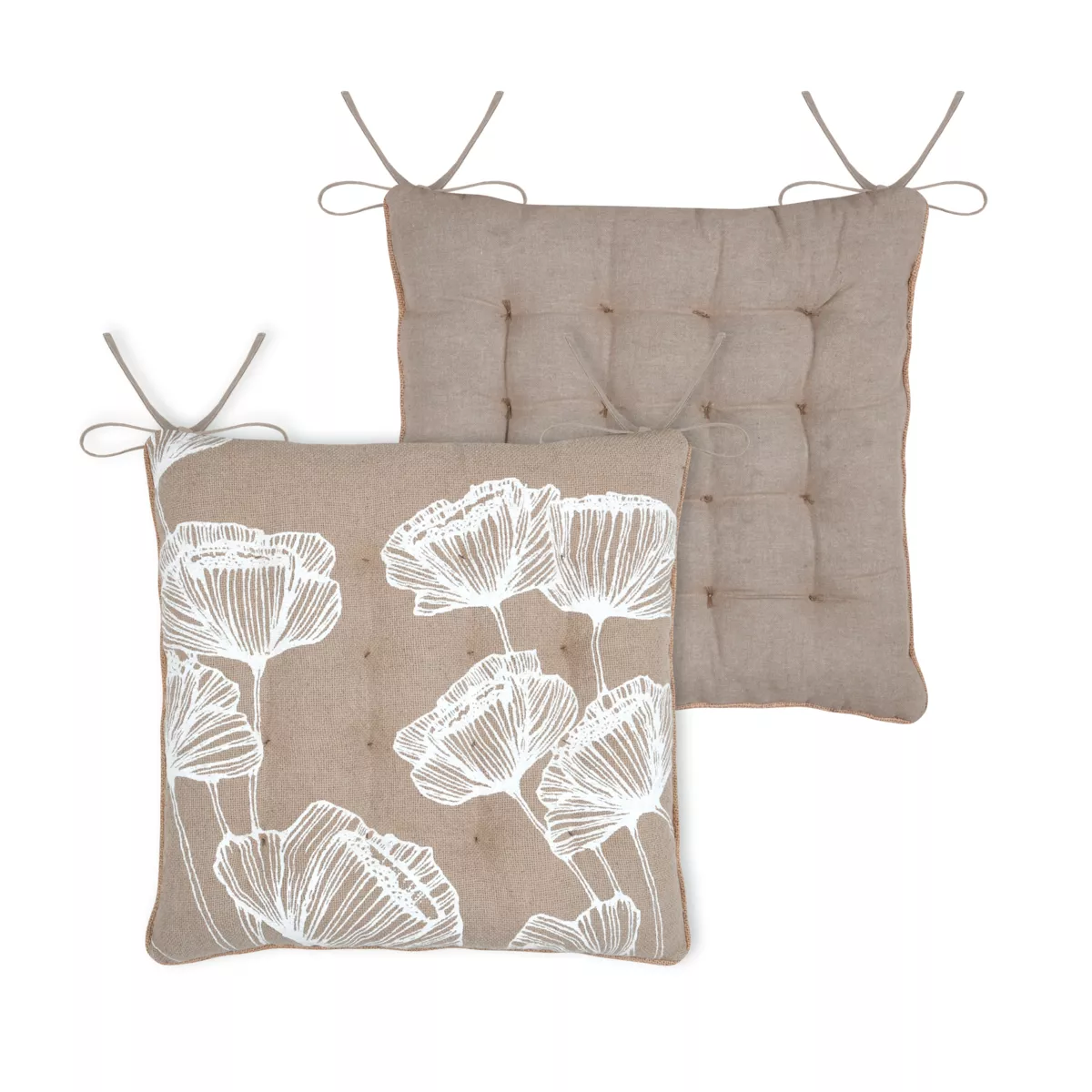 Cuscino per sedia quadrato in cotone (38 x 38 cm) Oriana Beige