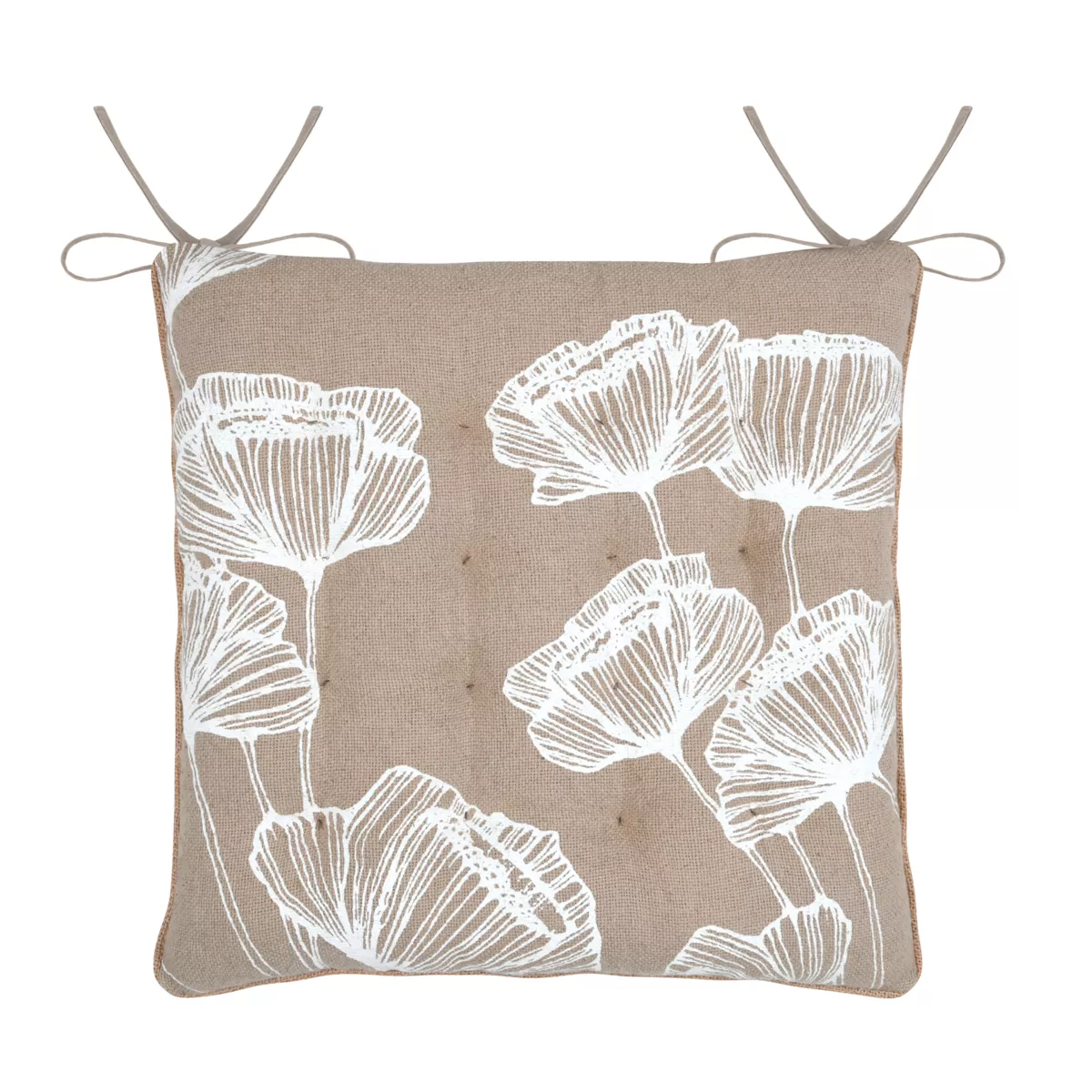 Cuscino per sedia quadrato in cotone (38 x 38 cm) Oriana Beige