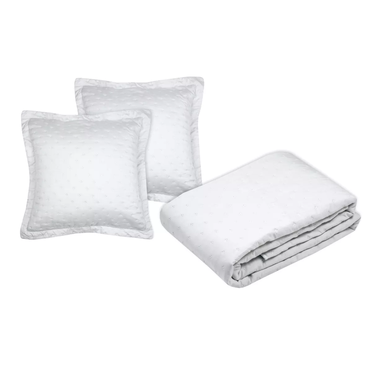 Colcha acolchada y dos fundas de almohada (240 x 220 cm) Cléo Marfil
