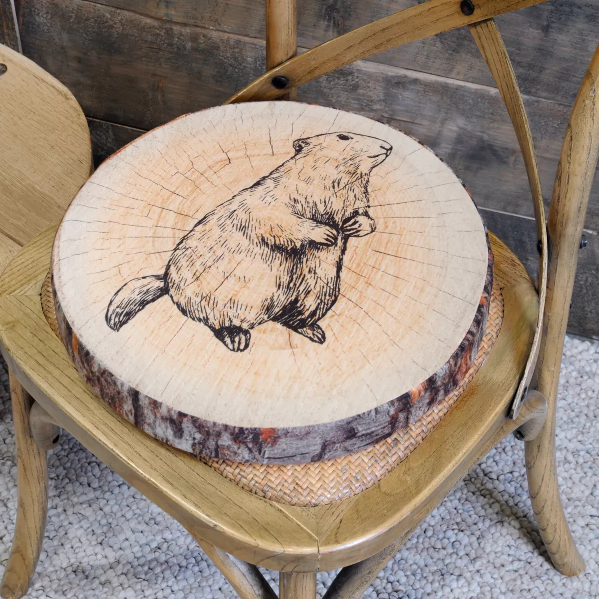 Cuscino per sedia rotondo (38 cm) Gruffy Marrone