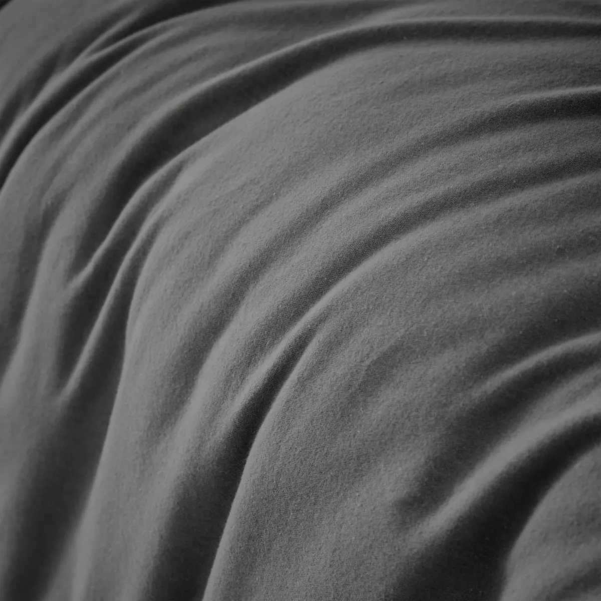 Housse de couette flanelle de coton (140 x 200 cm) Nina Gris anthracite
