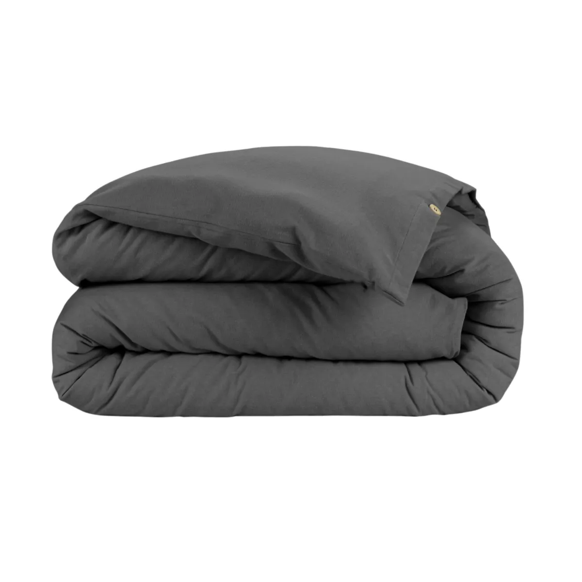 Housse de couette flanelle de coton (140 x 200 cm) Nina Gris anthracite