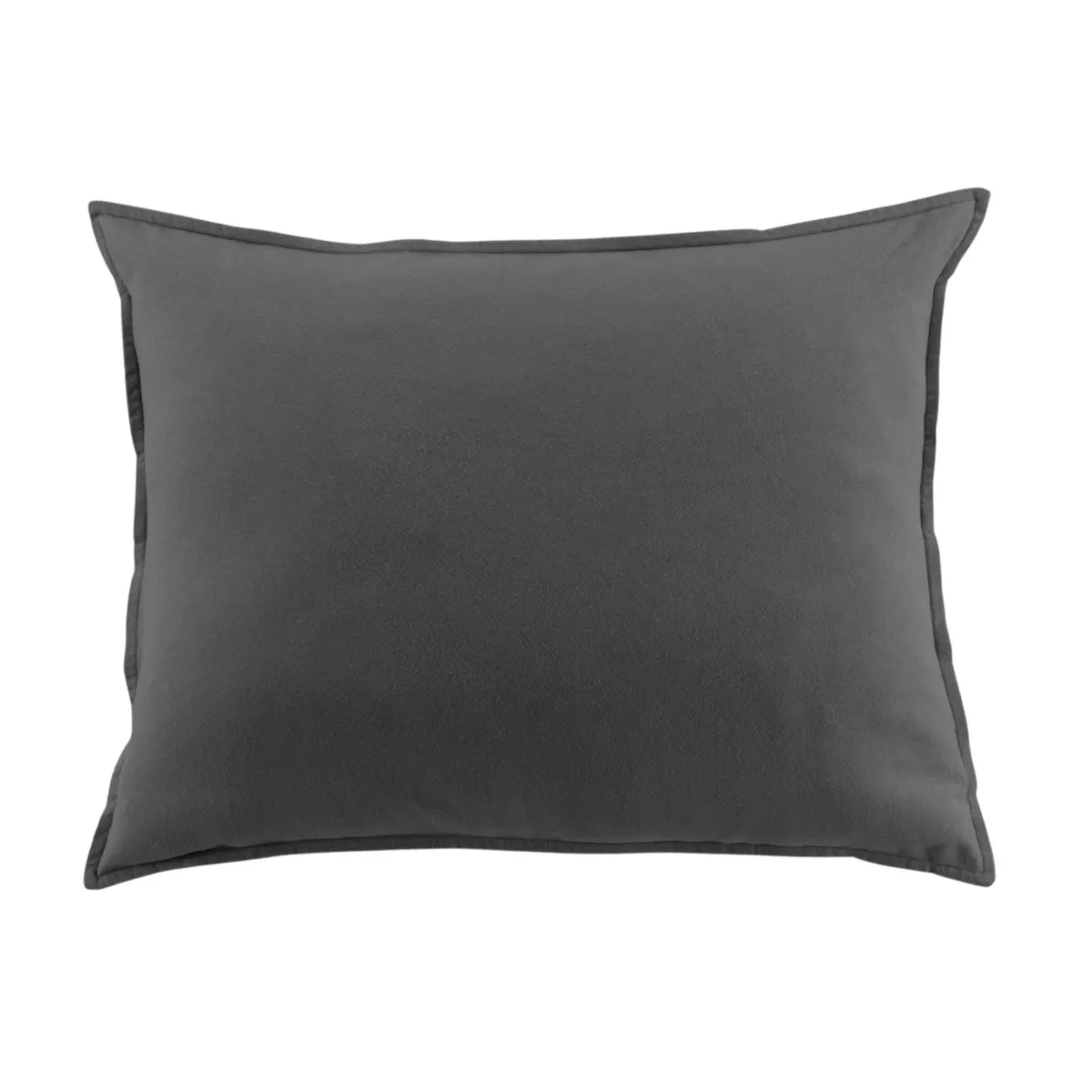 Fodera per cuscino rettangolare in flanella di cotone (50 x 70 cm) Nina Grigio antracite