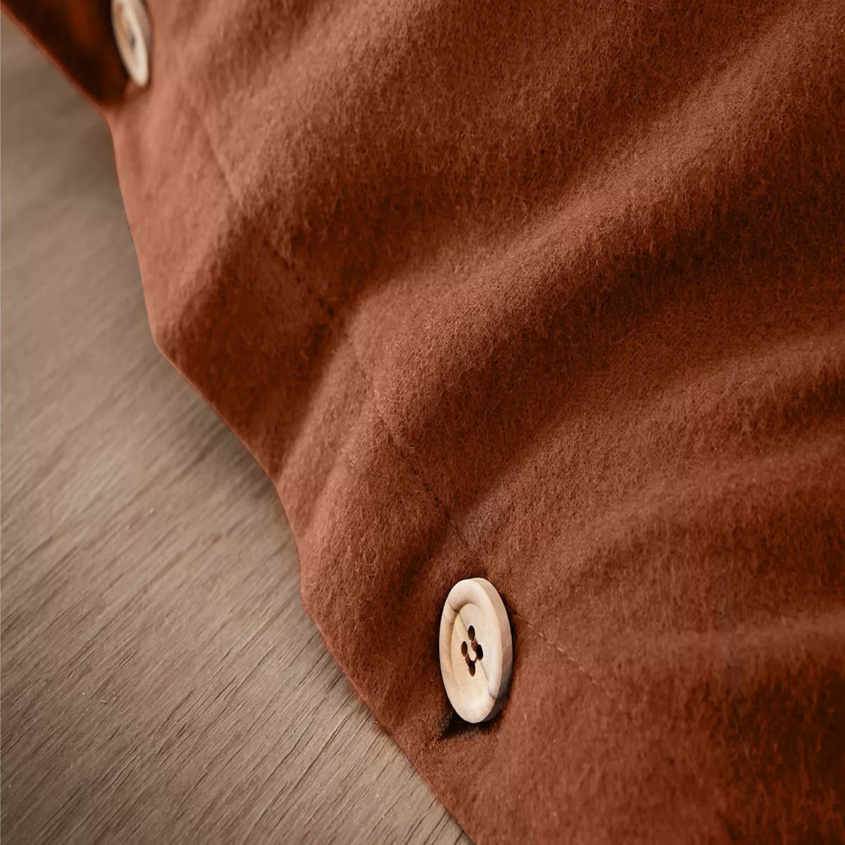 Housse de couette flanelle de coton (240 x 220 cm) Nina Terracotta