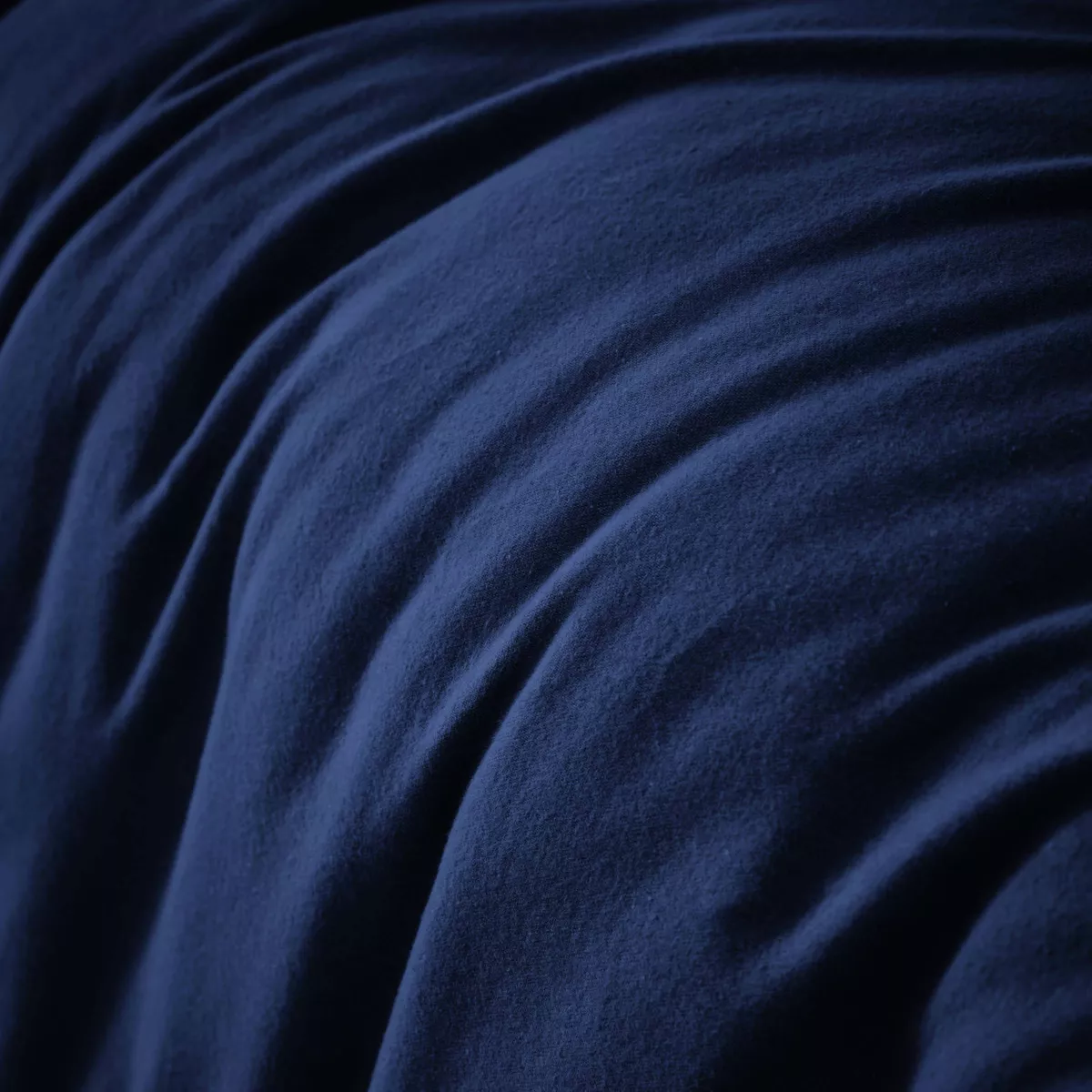 Housse de couette flanelle de coton (260 x 240 cm) Nina Bleu nuit