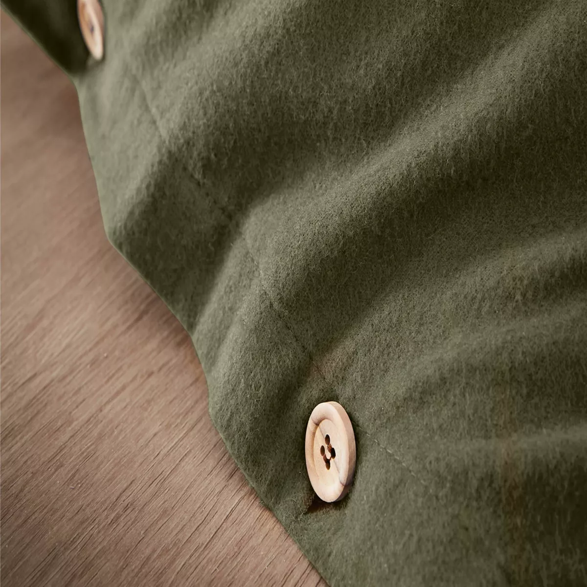 Housse de couette flanelle de coton (260 x 240 cm) Nina Vert romarin