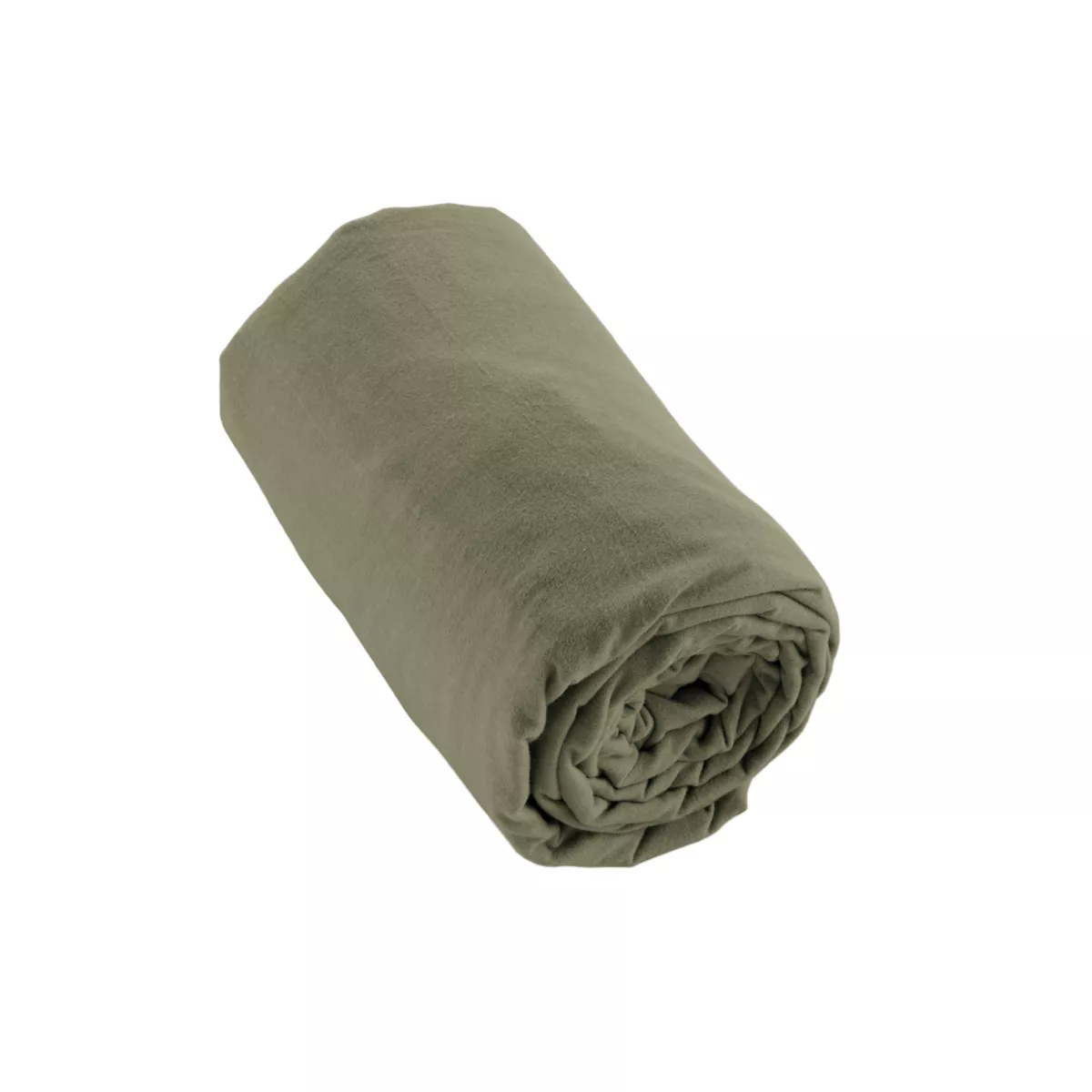 Drap housse en flanelle de coton (200 x 200 cm) Nina Vert romarin