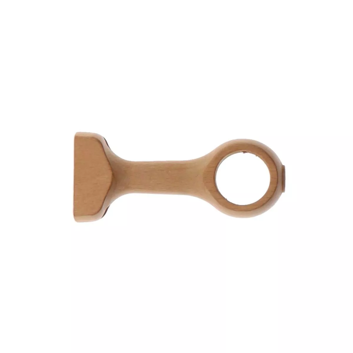 Lote de 2 soportes de barra de cortina de madera fija (L115 / D28 mm) Nils Beige Barnizado