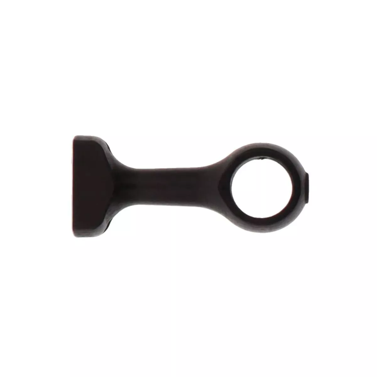 Lote de 2 soportes de barra de cortina de madera fija (L115 / D28 mm) Nils Negro mate