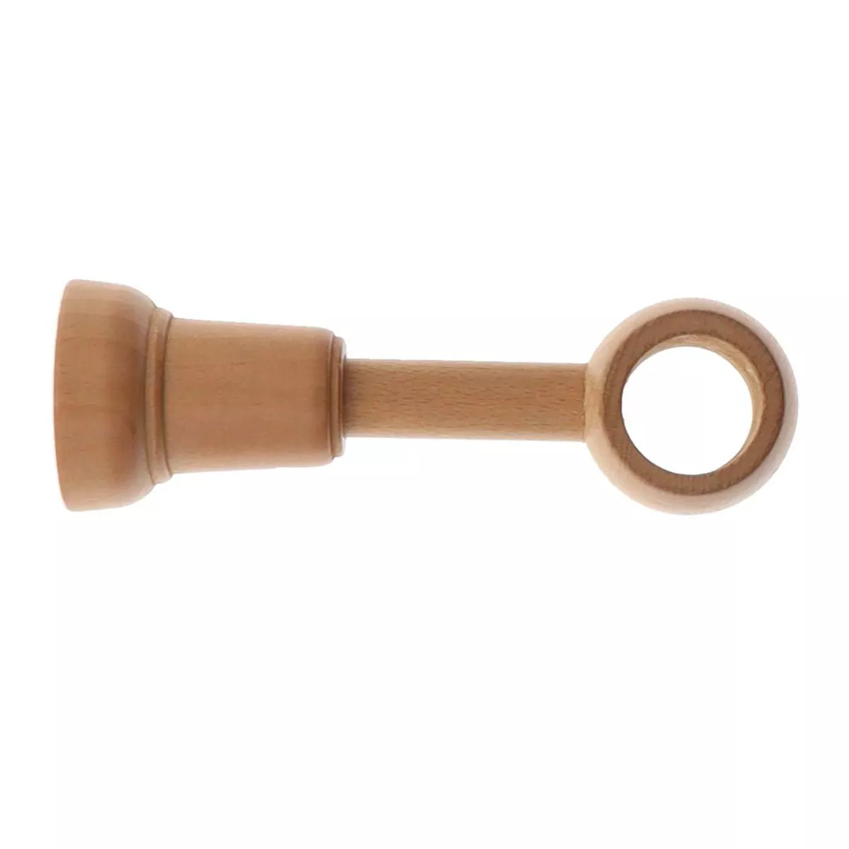 Lote de 2 soportes de barra extensible de madera (L140 - 160 / D28 mm) Nils Beige Barnizado