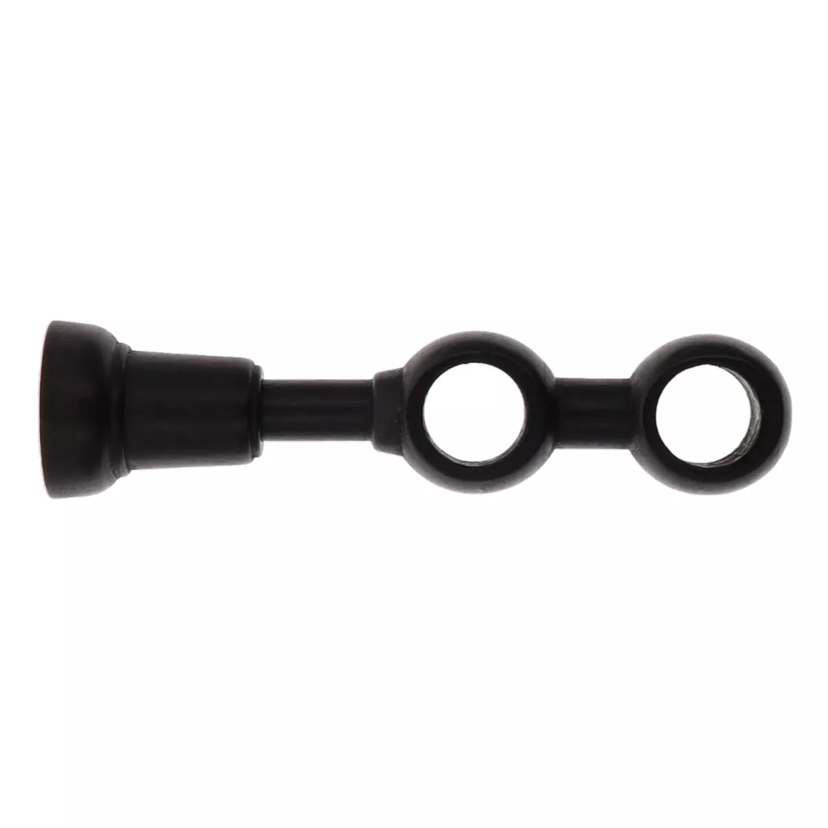 Soporte doble fijo para barra de cortina en madera (L21.5 cm/ D28) Nils Negro mate