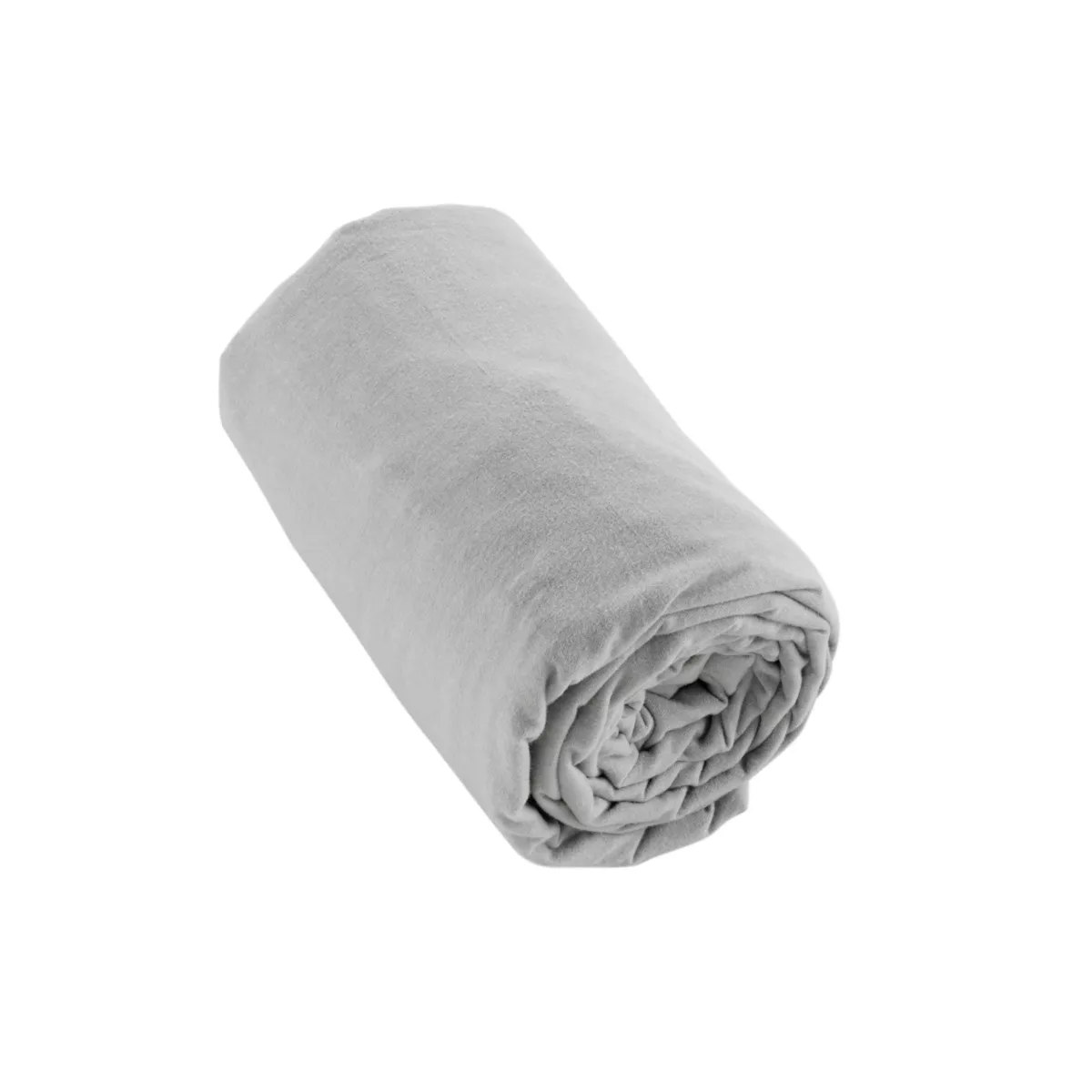 Drap housse flanelle de coton (140 x 190 cm) Nina Gris clair