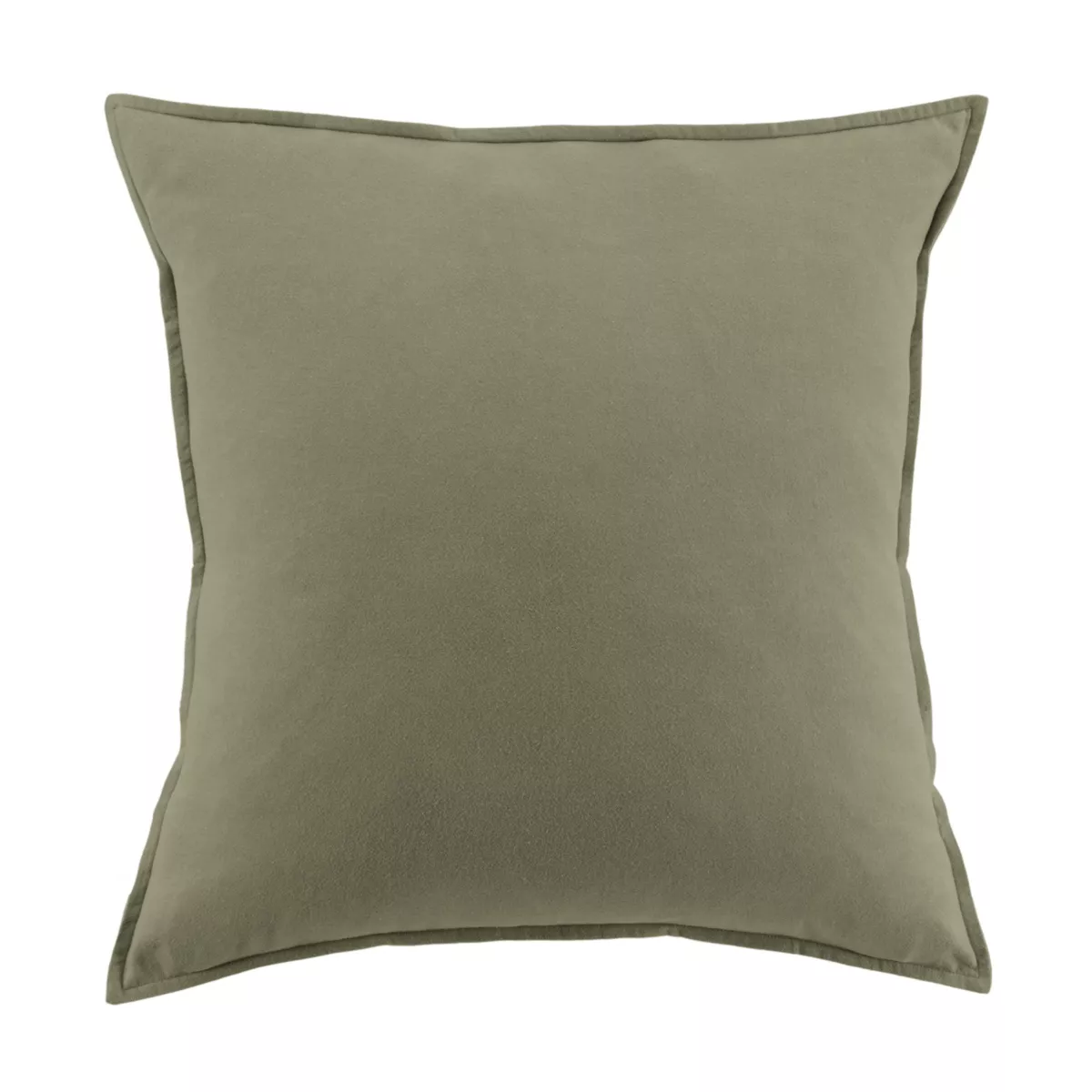Fodera per cuscino quadrata in flanella di cotone (63 x 63 cm) Nina Verde rosmarino