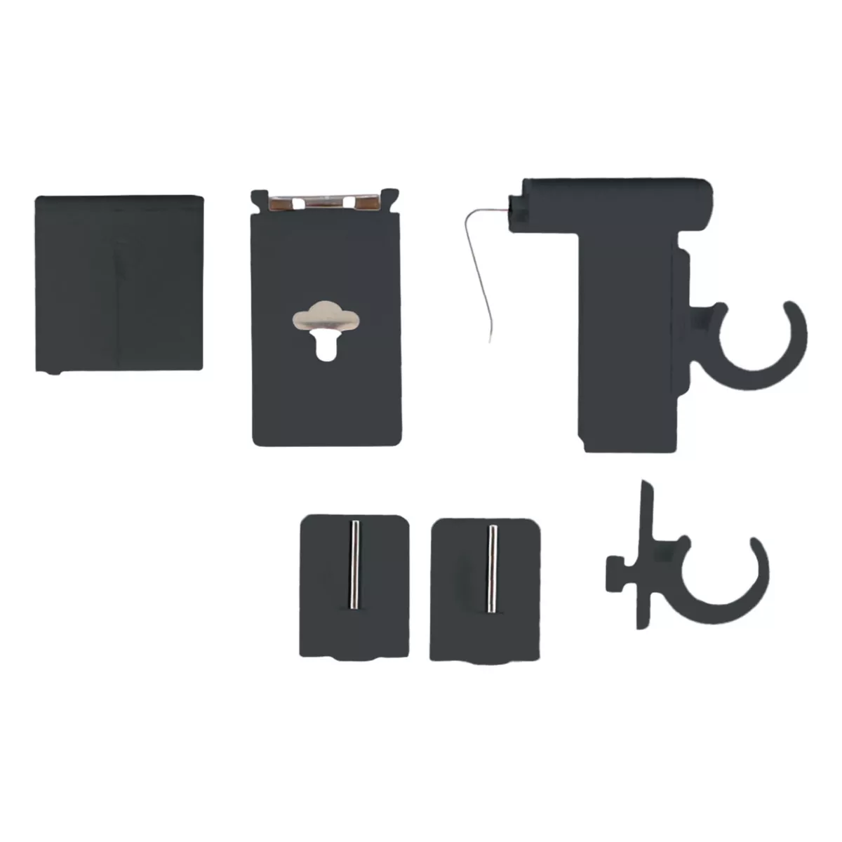 Set di 2 supporti per asta in PVC Clip Grigio antracite