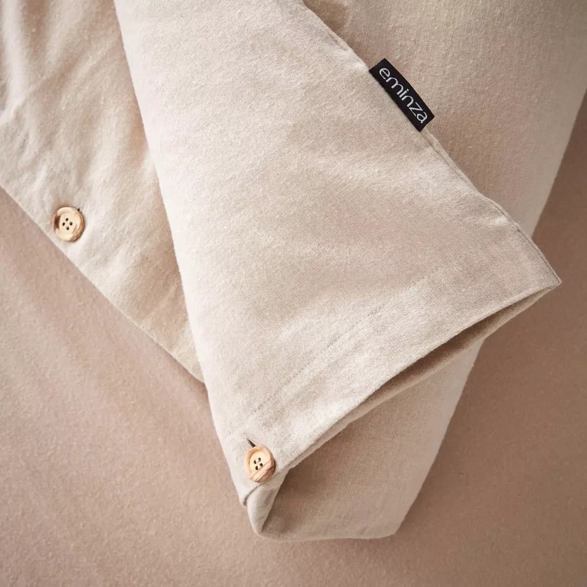 Housse de couette flanelle de coton (200 x 200 cm) Nina Beige