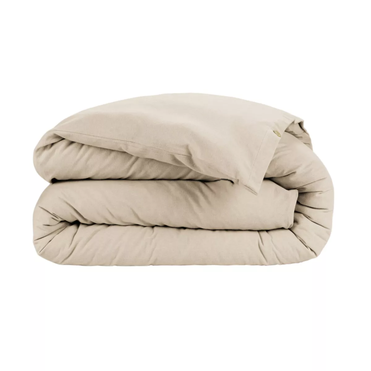 Housse de couette flanelle de coton (140 x 200 cm) Nina Beige
