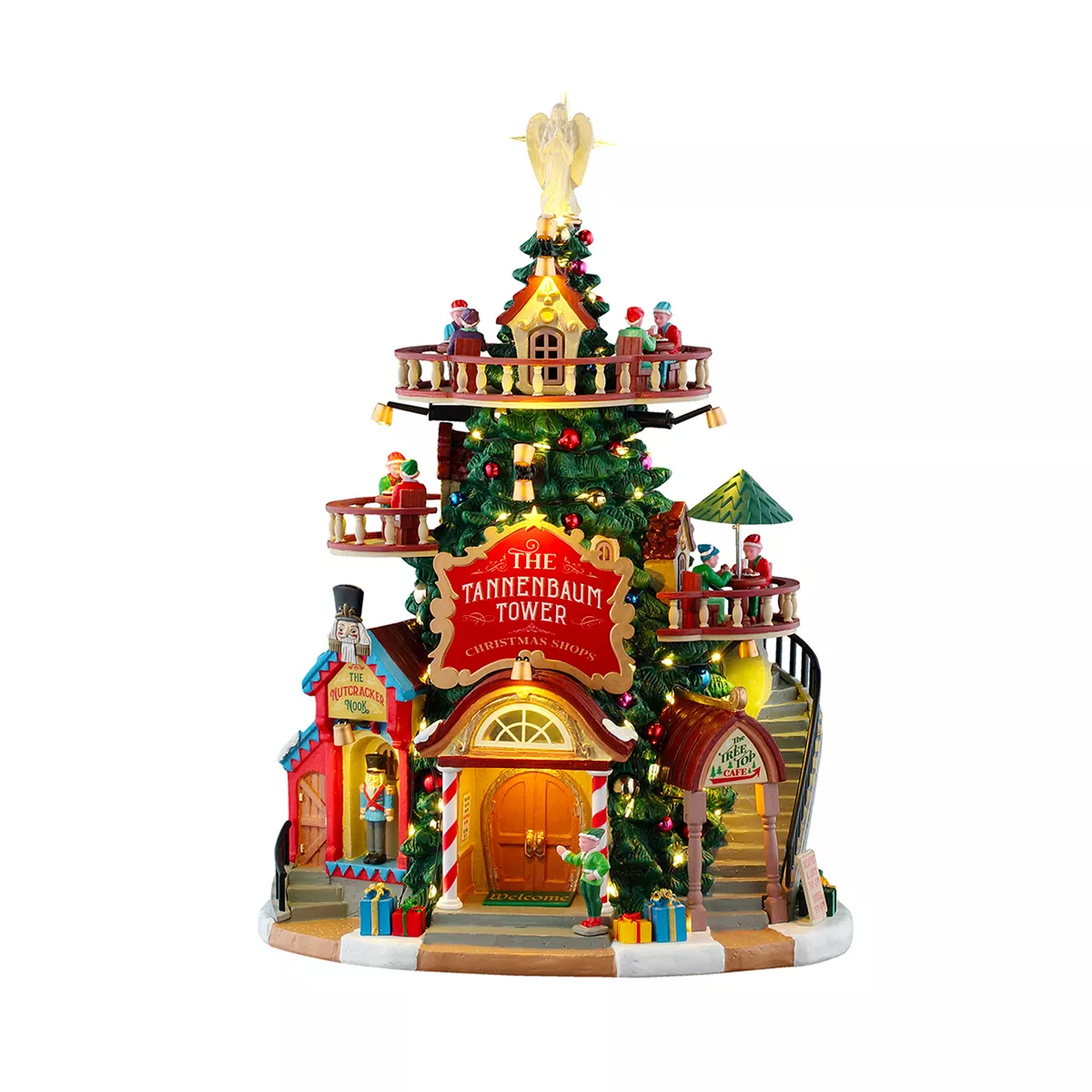 Villaggio di Natale Lemax luminoso Negozi di Natale Torre dell'albero di Natale