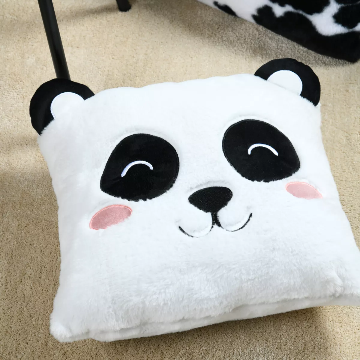 COUSSIN ZAMIS BLANC/NOIR 40X40