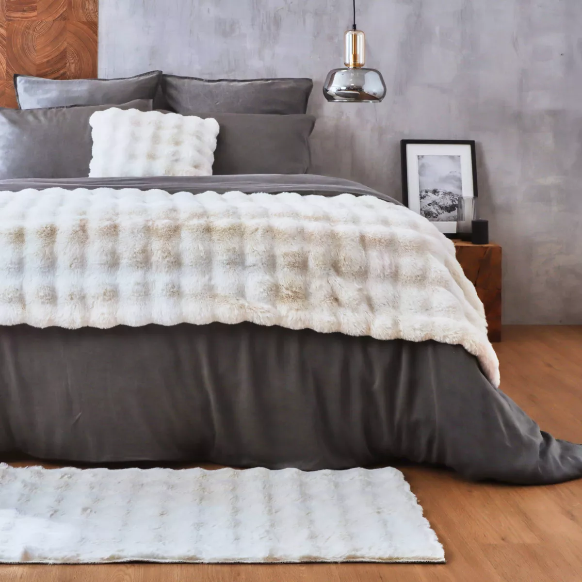 Edredón de piel sintética (90 x 220 cm) Toronto Marfil