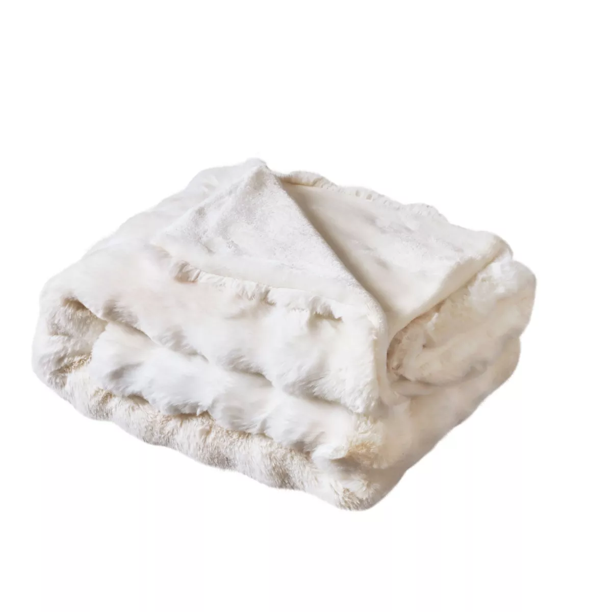 Kunstfell-Bettdecke (90 x 220 cm) Toronto Elfenbein