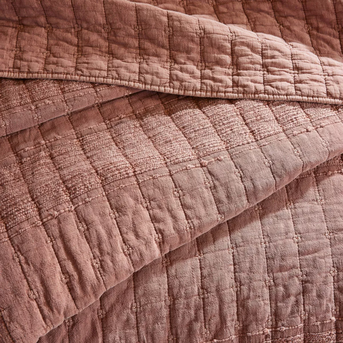 Copripiumino in cotone trapuntato (220 x 240 cm) Lena Terracotta