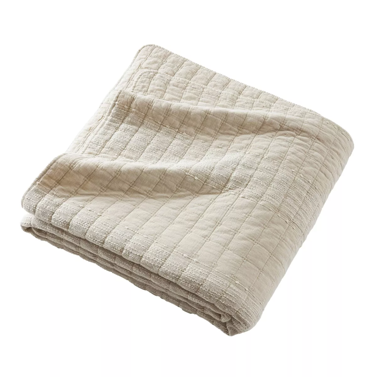 Colcha de algodón acolchada (240 x 260 cm) Lena Beige arena