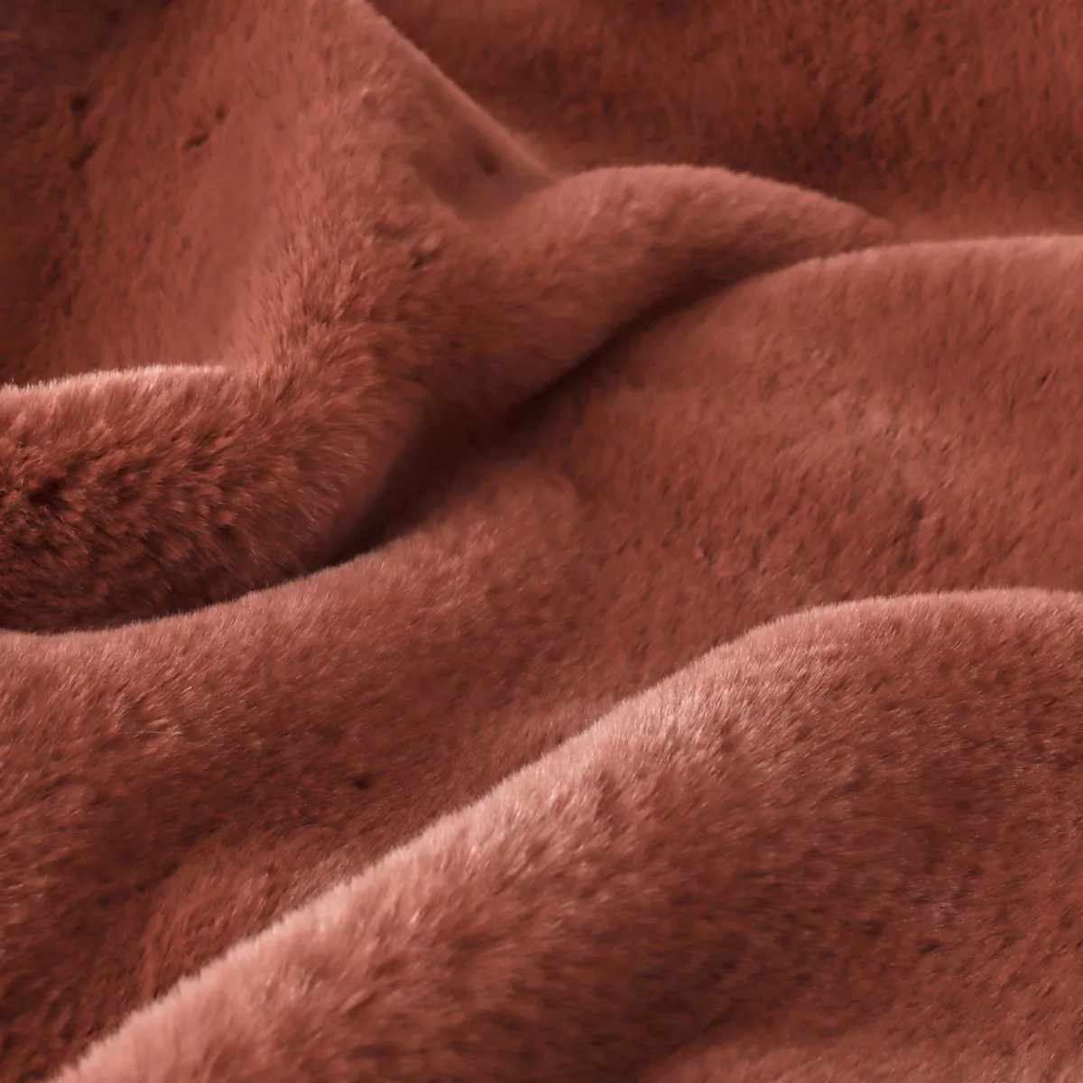 Kunstfell-Bettdecke (90 x 220 cm) Finn Terracotta