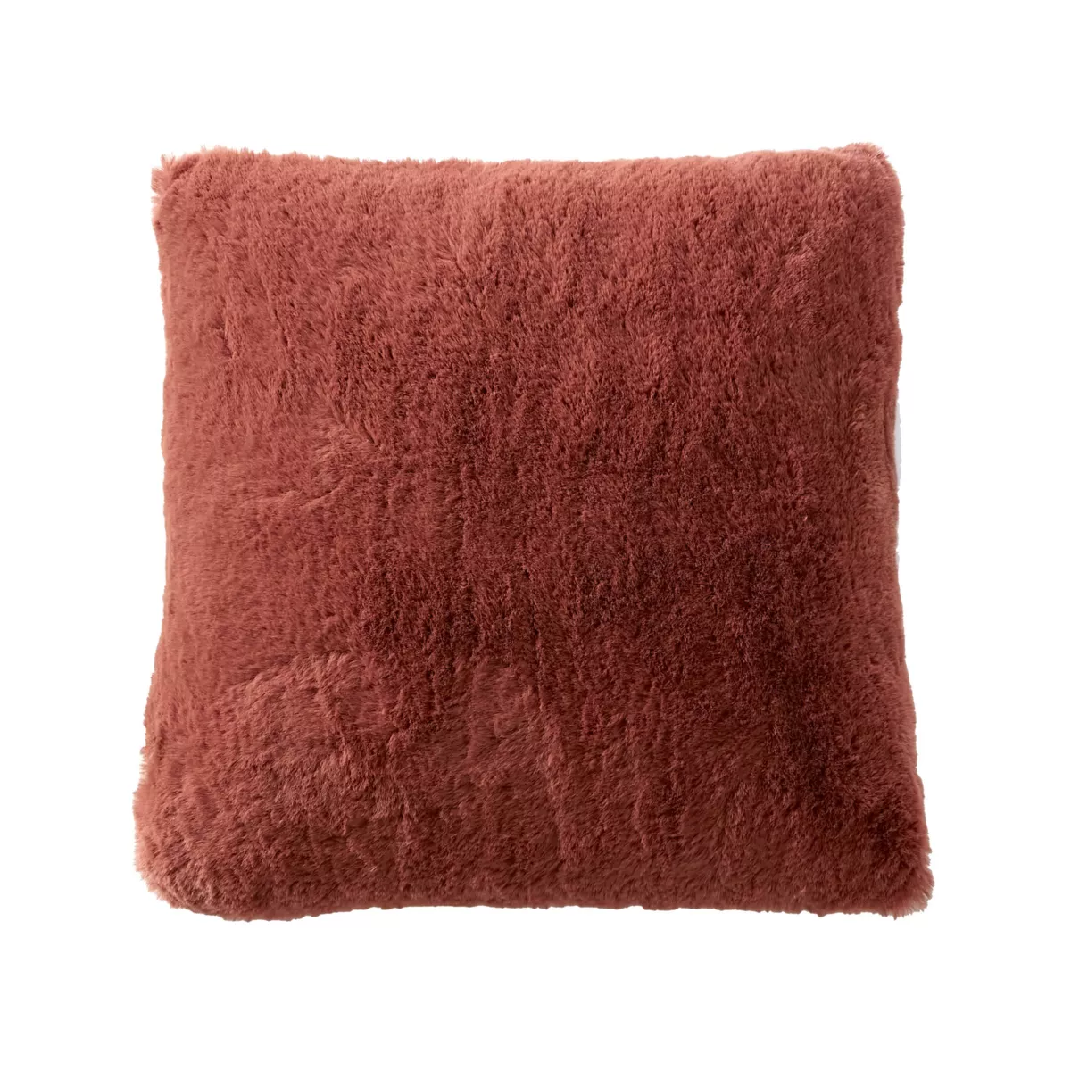 Coussin carré fausse fourrure (45 x 45 cm) Finn Terracotta