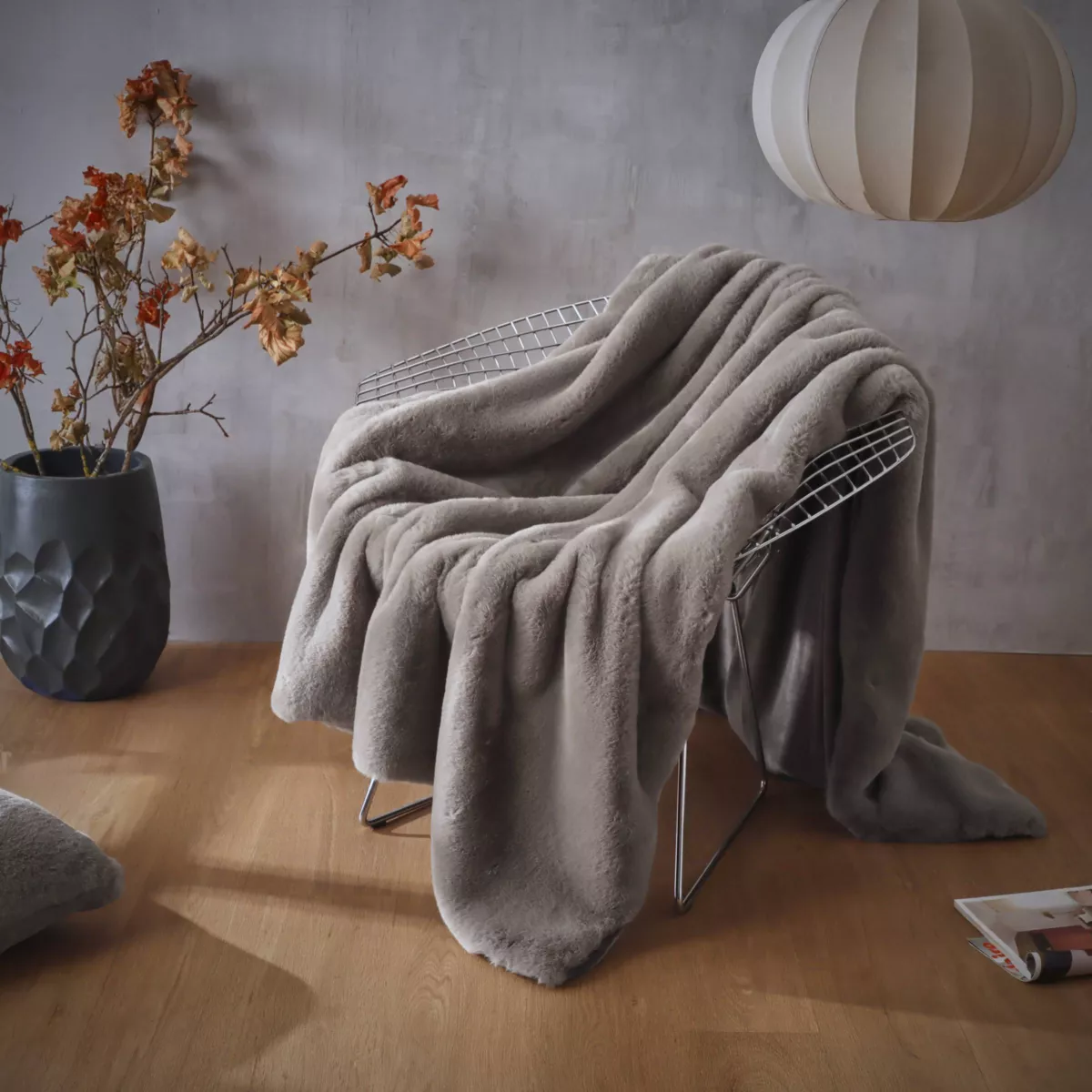 Kunstfelldecke (140 x 200 cm) Finn Taupe