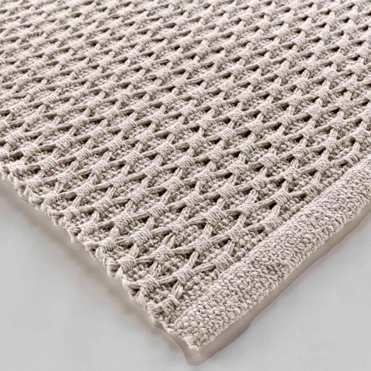 TAPIS RECTANGLE 50 x 80 CM COTON/POLYESTER TISSE ALIVIA NATUREL