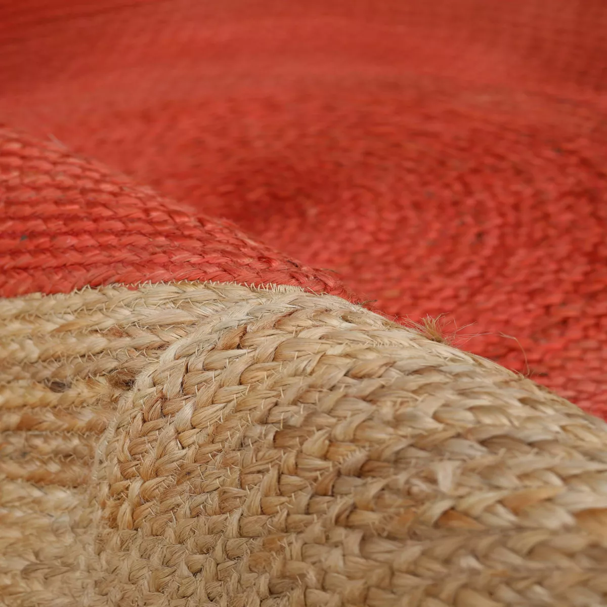 Tapis de salon rectangulaire jute tissée main (140 x 200 cm) Tara Terracotta