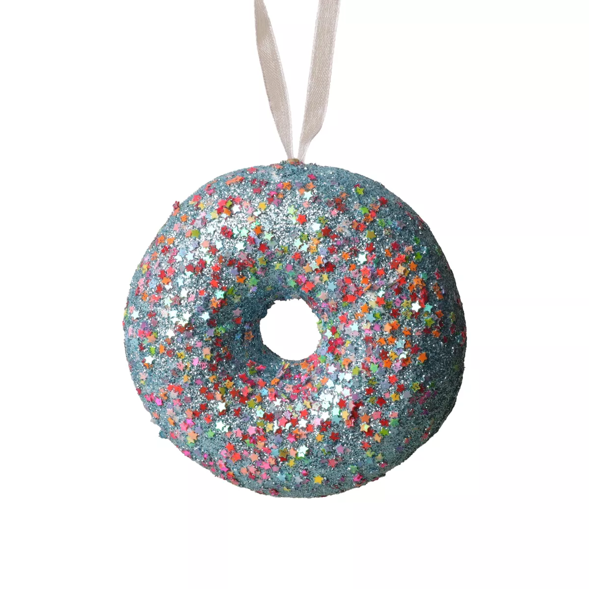 Donut di Natale da appendere (D9 cm) Golosità Blu glitterato