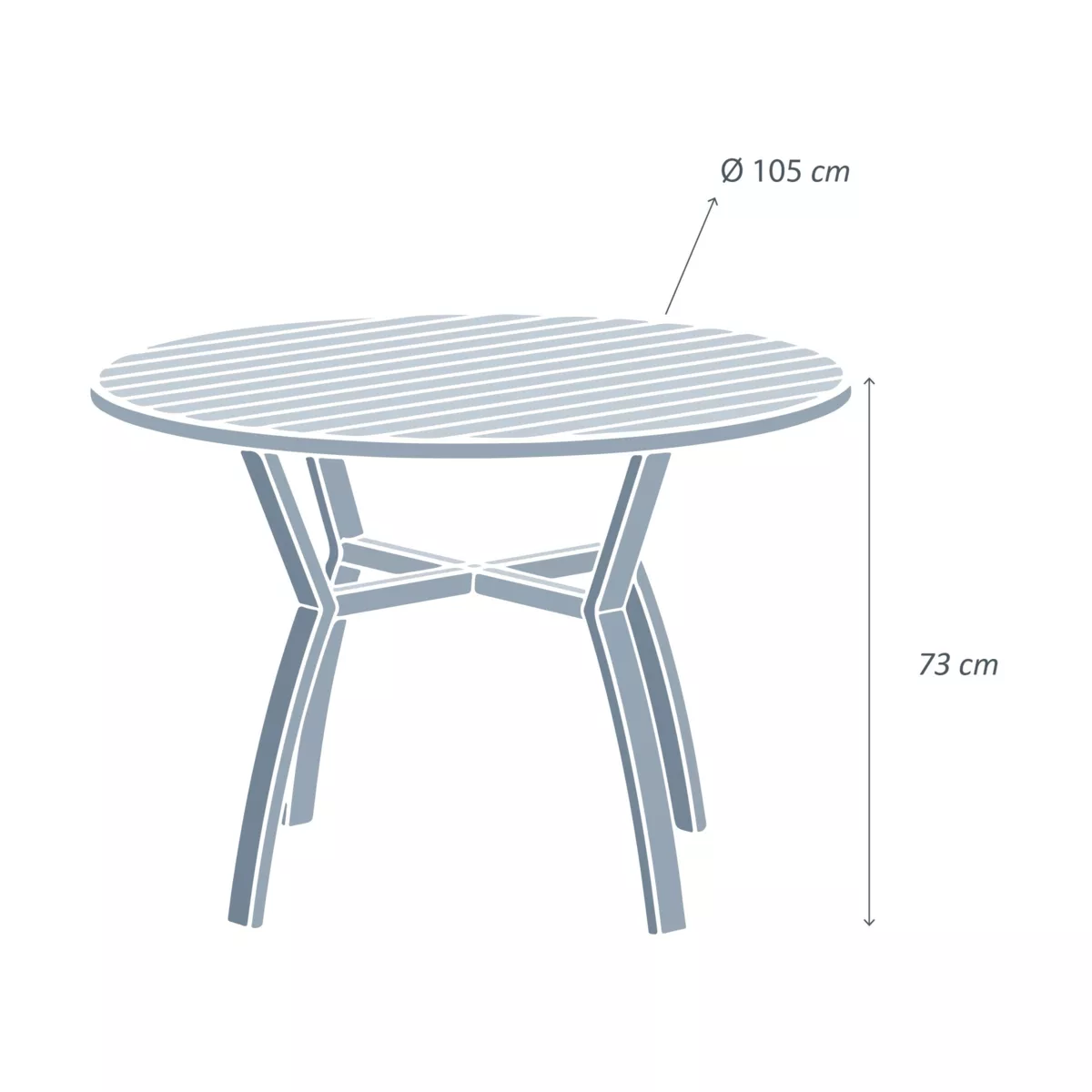 Table de jardin 5 places Aluminium Murano (D105 cm) - Gris anthracite 4